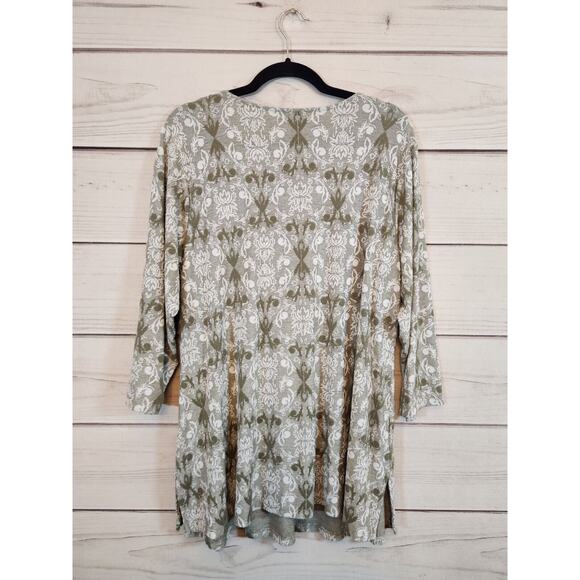 Rose + Olive Women's Multicolor Floral 3/4 Sleeve Blouse Size 2X - Picture 2 of 6